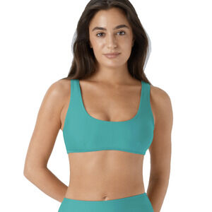 Halara Bikini Top Size XXS Blue Scoop Neck Padded Athletic Sporty Swimwear Beach